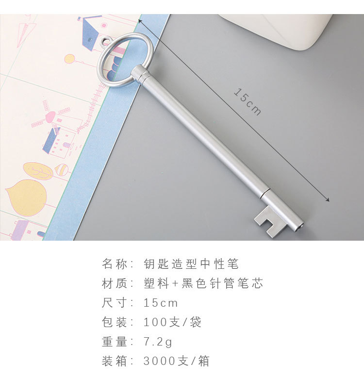 Retro Key Gel Pen Creative Student Writing Test Pen Cute Learning Stationery Office Supplies Wholesale detail