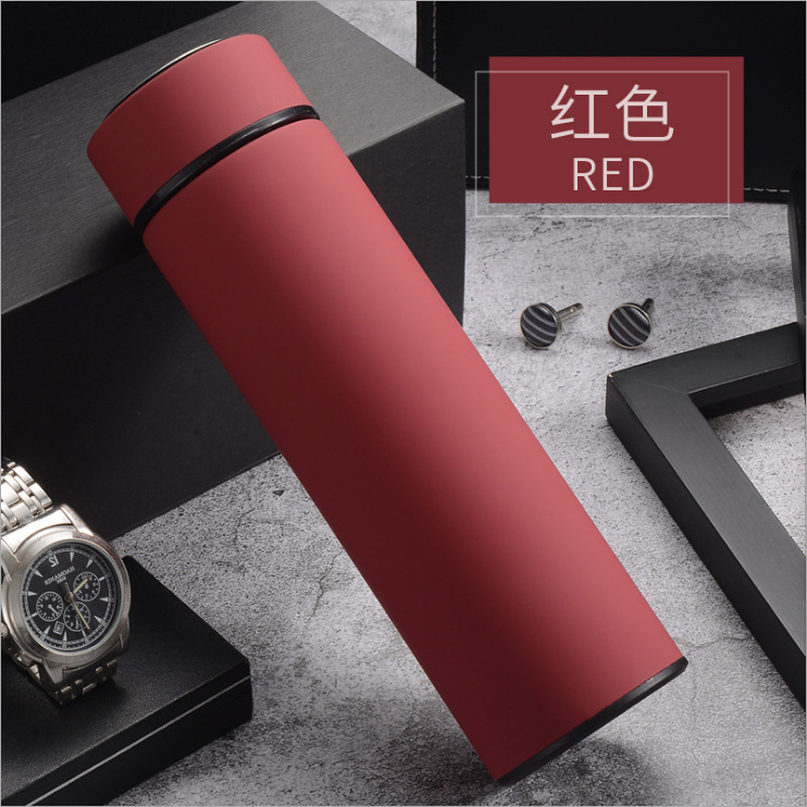 Factory wholesale stainless steel double thermos cup frosted business straight Cup creative advertising gift Cup lettering logo detail