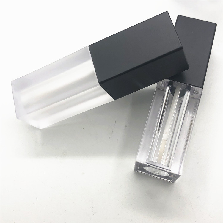 in stock Printable Square White Frosted Square Tube Golden Lip Gloss Lipstick Tube Lip Glaze Tube Writer 5ml detail