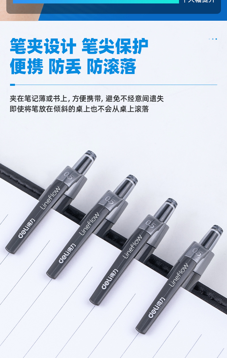 S08 Press-Button Gel Pen 0.5mm Blue-Black Bullet Tip Plastic Press Pen Student Office Stationery detail