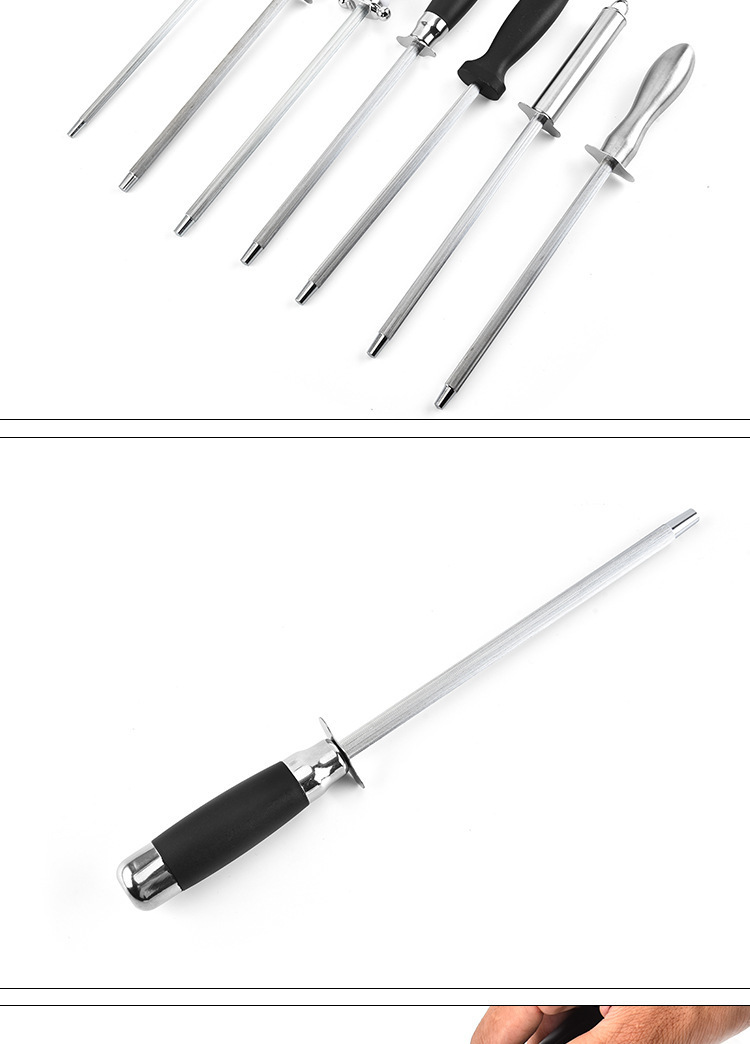 Grinding Rod wholesale Yangjiang stainless steel kitchen sharpening tool factory direct supply sharpening rod combination set can print logo detail