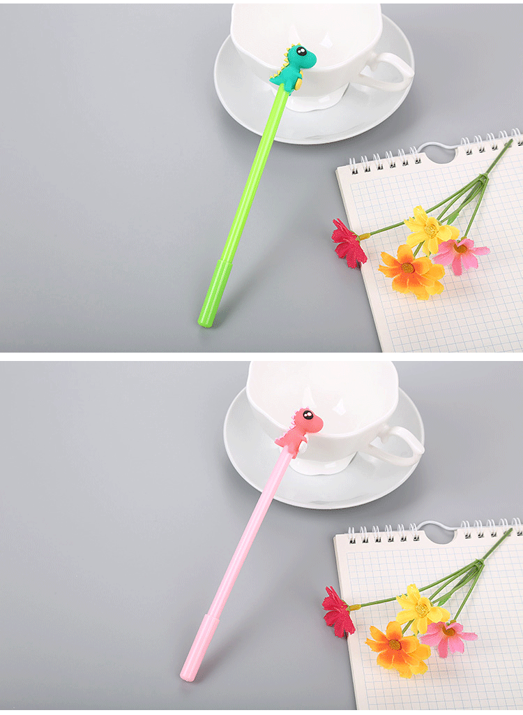 Creative Dinosaur Gel Pen Cute Student Pen Learning Office Stationery Black Needle Tube Water-Based Signature Pen detail
