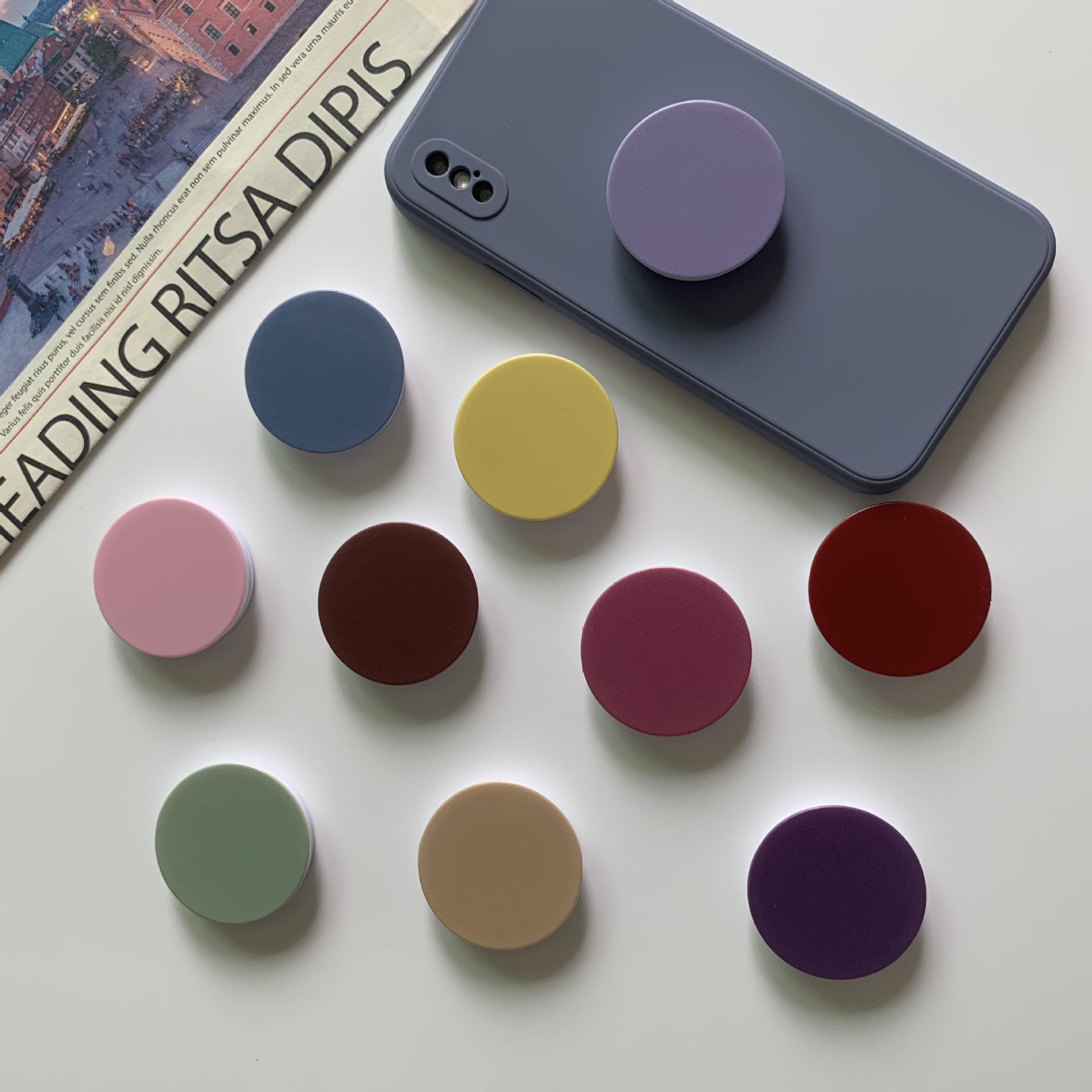 New Mobile Phone Holder Solid Color Cartoon Multifunctional Rotatable Foldableing Desktop Lazy Air Bag Holder Wholesale Logo detail
