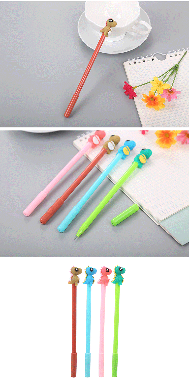 Creative Dinosaur Gel Pen Cute Student Pen Learning Office Stationery Black Needle Tube Water-Based Signature Pen detail
