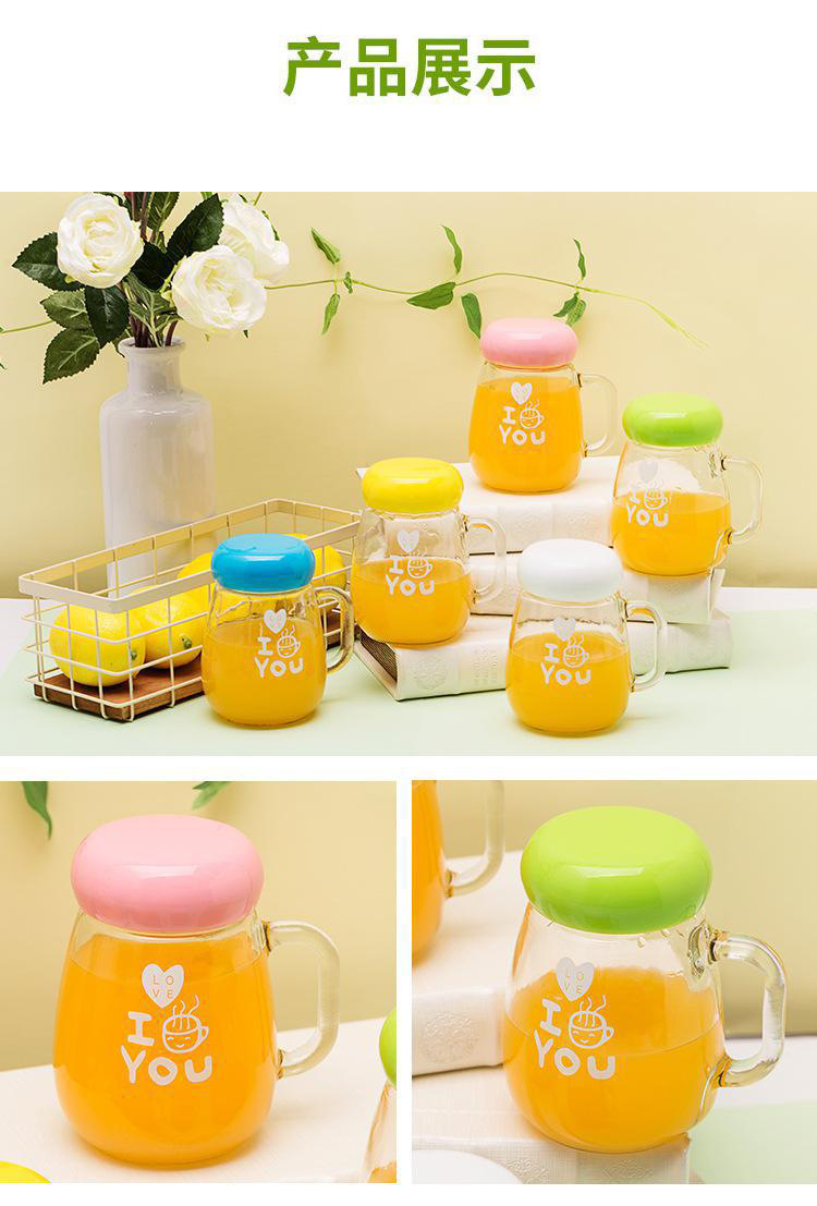 Creative Glass Flower tea cup handy cup Penguin Cup gift advertising Cup couple water Cup promotional LOGO detail
