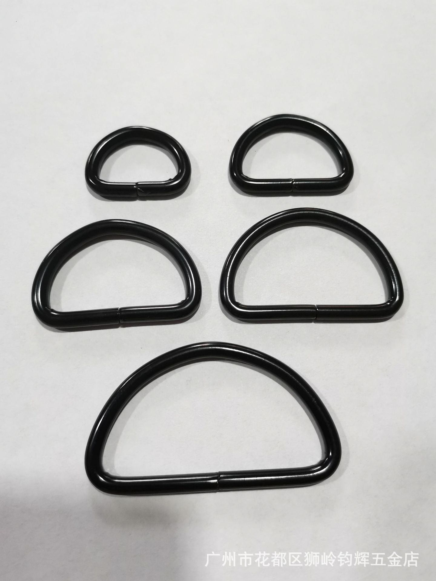 Metal Electrophoresis Black D-shaped Buckle Bag Shoulder Strap Semi-round Buckle Pet Collar Backpack D-shaped Buckle detail