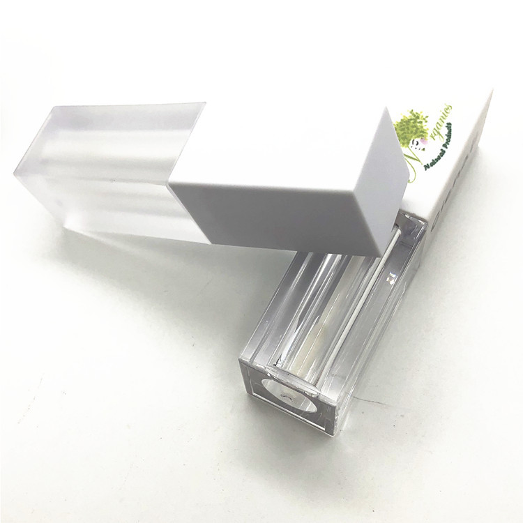 in stock Printable Square White Frosted Square Tube Golden Lip Gloss Lipstick Tube Lip Glaze Tube Writer 5ml detail
