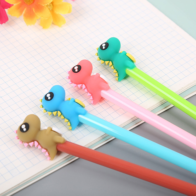 Creative Dinosaur Gel Pen Cute Student Pen Learning Office Stationery Black Needle Tube Water-Based Signature Pen
