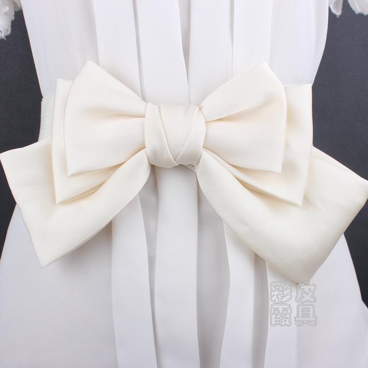 Women's Elastic Waist Seal Fashion Bow Decoration Waist Seal Korean-style All-match Round Neck Gown Kimono Accessories 183