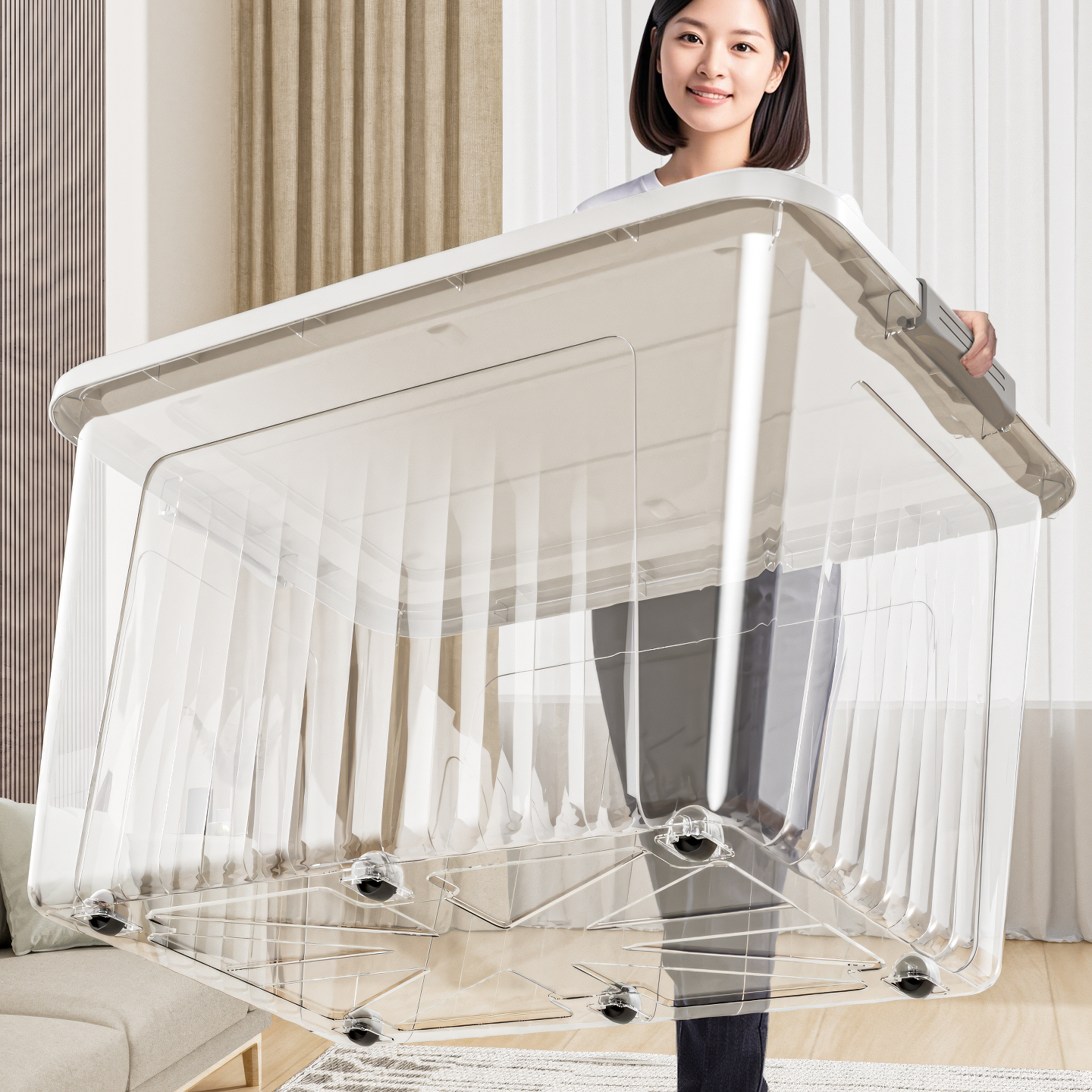 Dropshipping Transparent Storage Box for Home Use,Clothing Storage Box,Toy Storage Box,Large Capacity Storage and Organizing Box