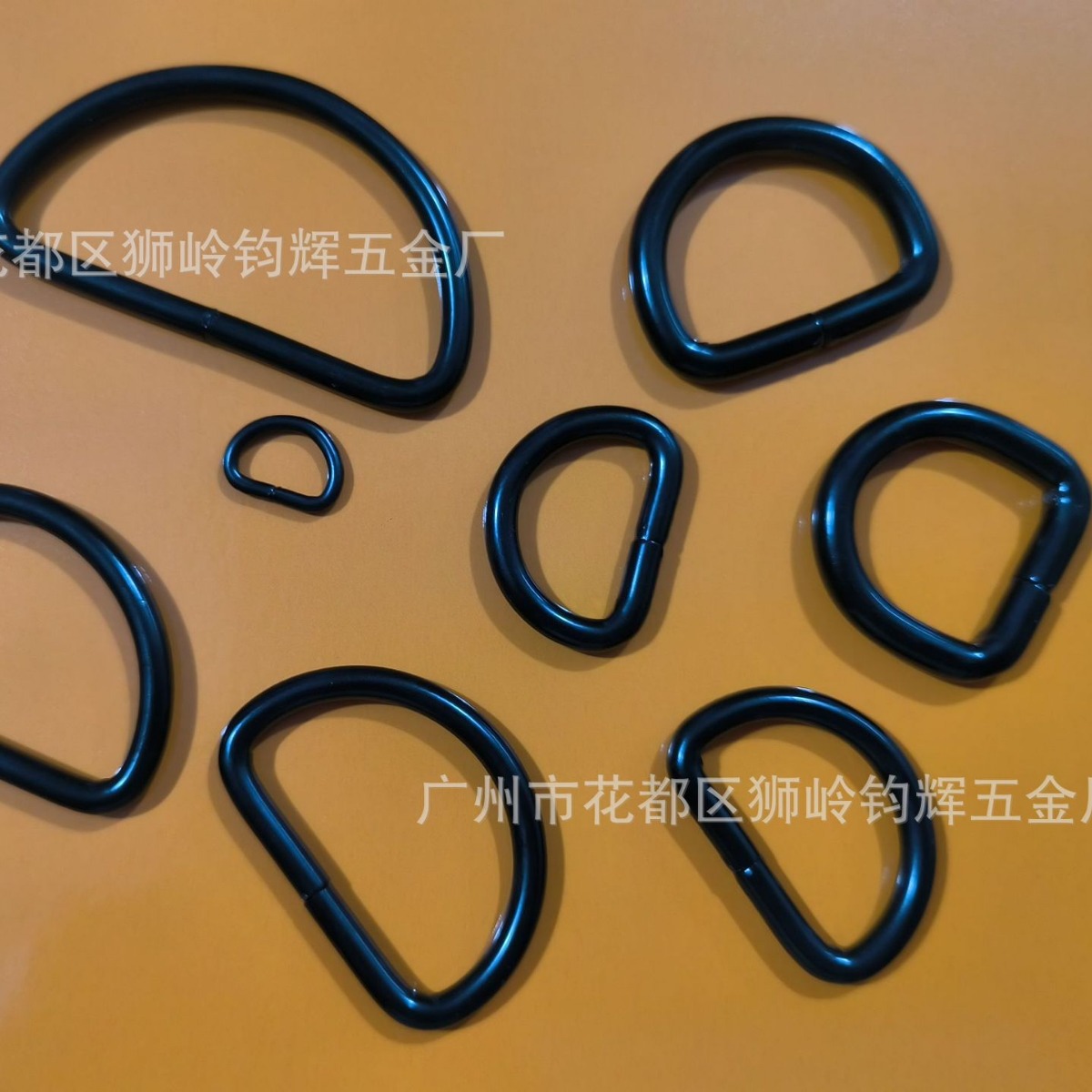 Metal Electrophoresis Black D-shaped Buckle Bag Shoulder Strap Semi-round Buckle Pet Collar Backpack D-shaped Buckle